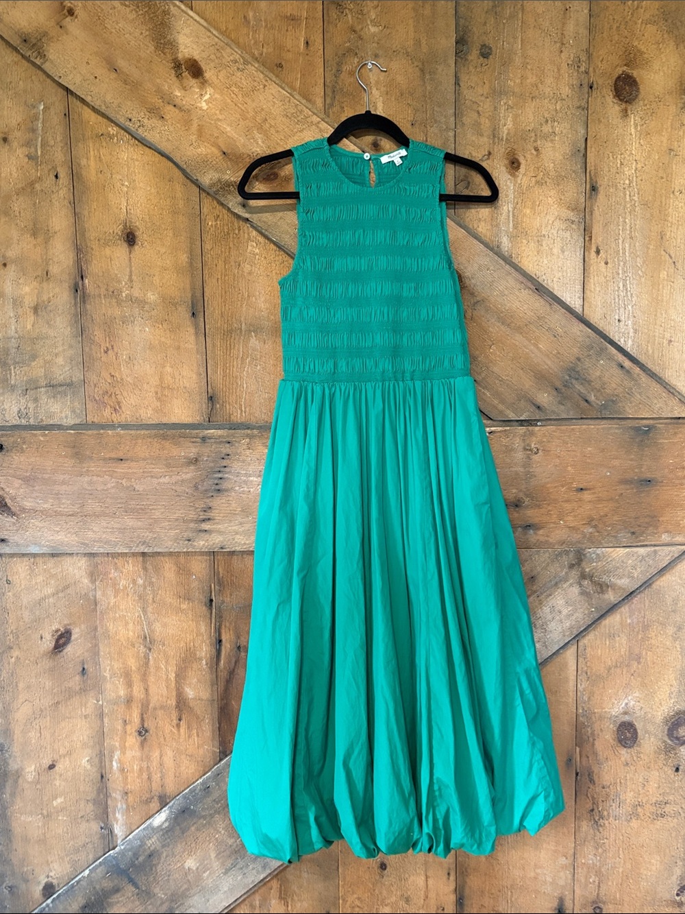 Madewell Green Textured Sleeveless Dress